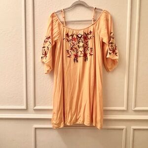 Floral Embroidered Off-Shoulder Dress